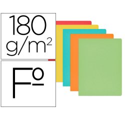 Subcarpeta cartulina gio folio colores surtidos 180 gr/m2 paquete de 50 unidades
