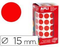 Gomets autoadhesivos circulares 15 mm en rollo con 2832 unidades Apli