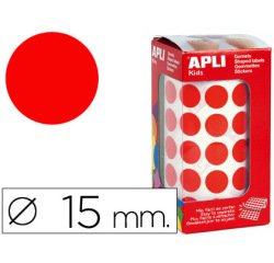 Gomets autoadhesivos circulares 15 mm en rollo con 2832 unidades Apli