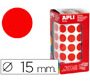 Gomets autoadhesivos circulares 15 mm en rollo con 2832 unidades Apli