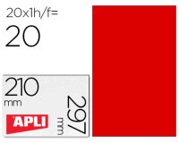 Etiqueta adhesiva apli 02880 tamaño 210x297 mm para fotocopiadora laser ink-jet caja con 20 hojas din a4 rojo