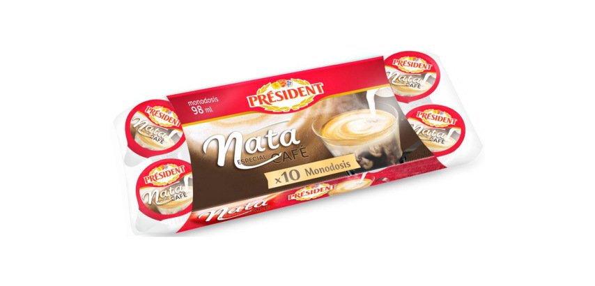 Leche evaporada president envase de 10 monodosis de 10 g