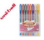 Boligrafo uni ball um-120 signo 1 mm tinta gel estuche de 8 colores con purpurina