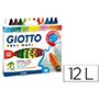 Lapices cera giotto maxi caja de 12 colores surtidos