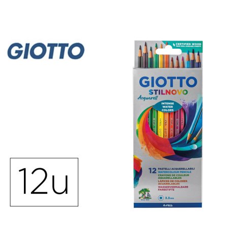 Lapices de colores giotto stilnovo acuarelables caja de 12 colores surtidos