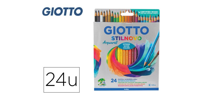 Lapices de colores giotto stilnovo acuarelables caja de 24 colores surtidos