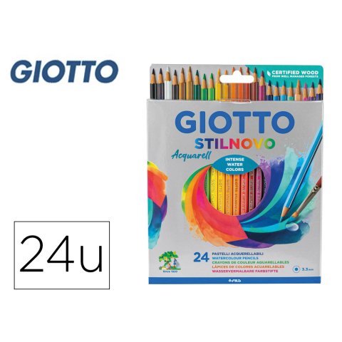 Lapices de colores giotto stilnovo acuarelables caja de 24 colores surtidos