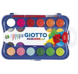 Acuarela giotto 24 colores con pincel estuche de plastico