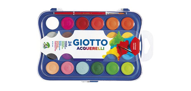Acuarela giotto 24 colores con pincel estuche de plastico
