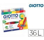 Rotulador giotto turbo color caja de 36 unidades colores surtidos