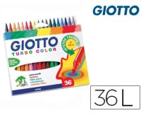 Rotulador giotto turbo color caja de 36 unidades colores surtidos
