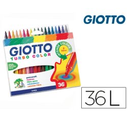 Rotulador giotto turbo color caja de 36 unidades colores surtidos