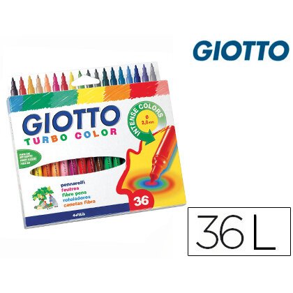 Rotulador giotto turbo color caja de 36 colores