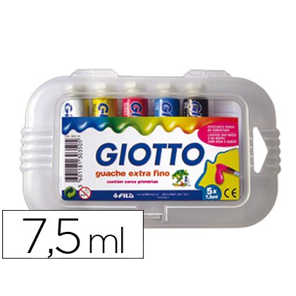 Tempera giotto 7,5 ml estuche 5 colores surtidos