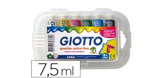 Tempera giotto 7,5 ml estuche 6 colores surtidos