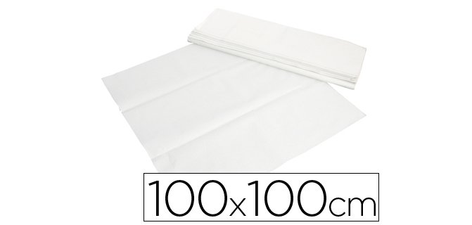 Mantel de papel blanco en hojas 100x100 cm caja de 400 unidades