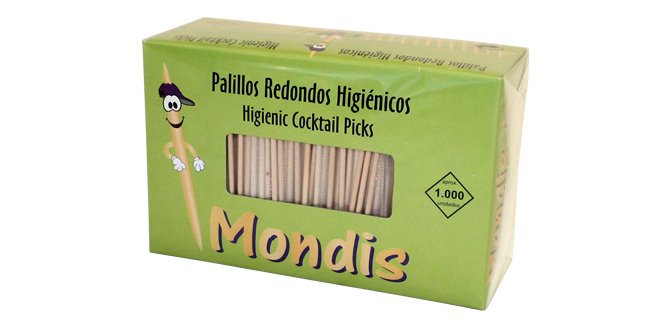 Palillo de dientes enfundado en celofan caja de 1000 unidades