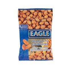 Cacahuetes fritos con miel eagle snacks ligeramente salados bolsa 90 gr