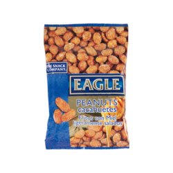 Cacahuetes fritos con miel eagle snacks ligeramente salados bolsa 75 gr