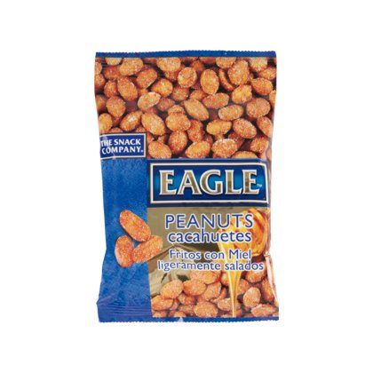 Cacahuetes fritos con miel eagle snacks ligeramente salados bolsa 75 gr