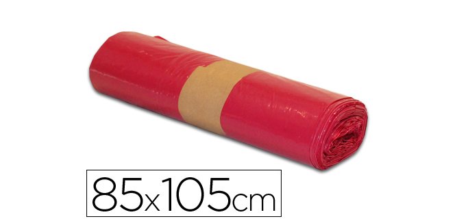 Bolsas de basura Roja 28 micras 100L - Rollo de 10 unidades 