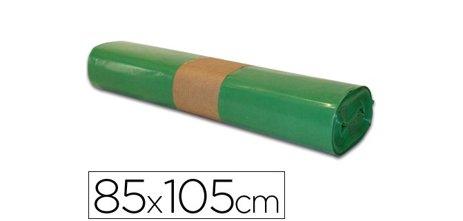Bolsas de basura Verde 28 micras 100L - Rollo de 10 unidades 