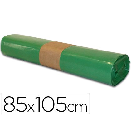 Bolsas de basura Verde 28 micras 100L - Rollo de 10 unidades