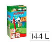 Lapices de colores alpino school pack de 132 + 12 unidades obsequio colores surtidos