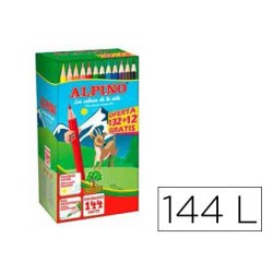 Lapices de colores alpino school pack de 132 + 12 unidades obsequio colores surtidos
