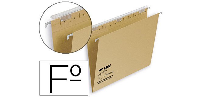 Carpetas colgantes para cajones 34,8 x 24,5 cm Folio Kraft Fade Eco Lomo V