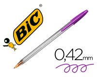 Boligrafo bic cristal fun morado punta 1,6 mm