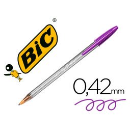 Boligrafo bic cristal fun morado punta 1,6 mm