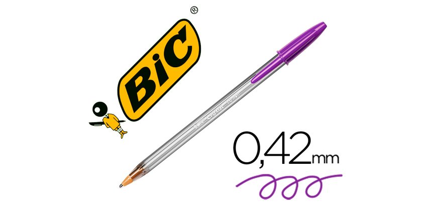 Boligrafo bic cristal fun morado punta 1,6 mm