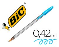 Boligrafo bic cristal fun turquesa punta 1,6 mm