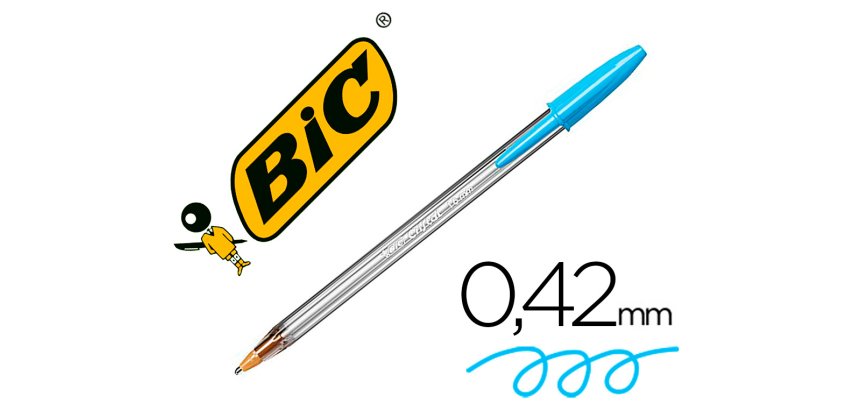 Boligrafo bic cristal fun turquesa punta 1,6 mm