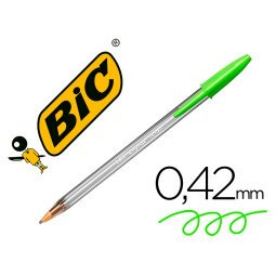 Boligrafo bic cristal fun verde lima punta 1,6 mm