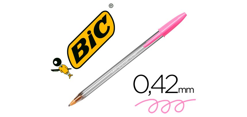 Boligrafo bic cristal fun rosa punta 1,6 mm