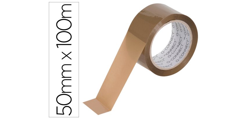 Cinta adhesiva polipropileno 45 micras havana q-connect 100 m x 50 mm