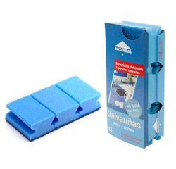 Estropajo salvauñas azul bicapa pack de 3 unidades