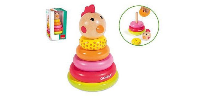 Juego Goula didáctico apilable gallina.