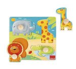 Puzle Goula animales selva 4 piezas