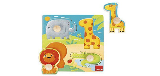 Puzle Goula animales selva 4 piezas