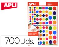 Gomets apli autoadhesivo formas surtidas multicolor blister de 6 hojas