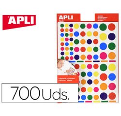 Gomets apli autoadhesivo formas surtidas multicolor blister de 6 hojas