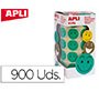 Gomets apli autoadhesivo smile verde cara feliz rollo de 900 unidades