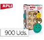 Gomets apli autoadhesivo smile oro cara feliz rollo de 900 unidades