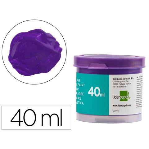 Tempera escolar liderpapel 40 ml violeta