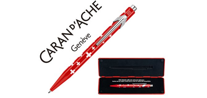 Boligrafo caran d'ache 849 total swiss con estuche punta media