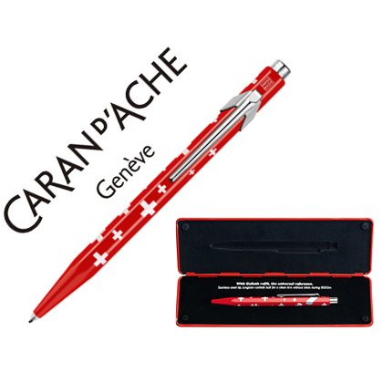 Boligrafo caran d'ache 849 total swiss con estuche punta media