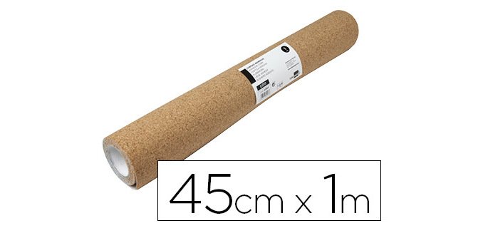 Corcho liderpapel adhesivo ancho 45cm longitud 1m espesor 1mm en rollo